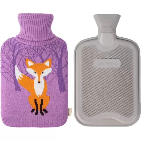 HomeTop Premium Classic Rubber Hot Water Bottle with Cute Knit Cover 