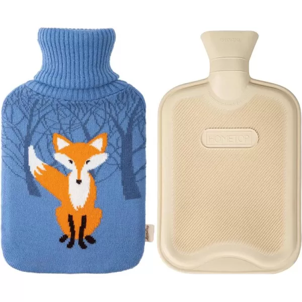 HomeTop Premium Classic Rubber Hot Water Bottle with Cute Knit Cover 