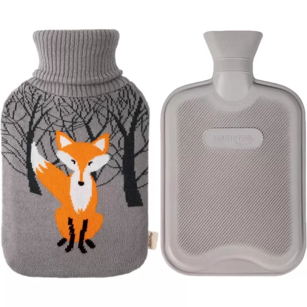 HomeTop Premium Classic Rubber Hot Water Bottle with Cute Knit Cover 