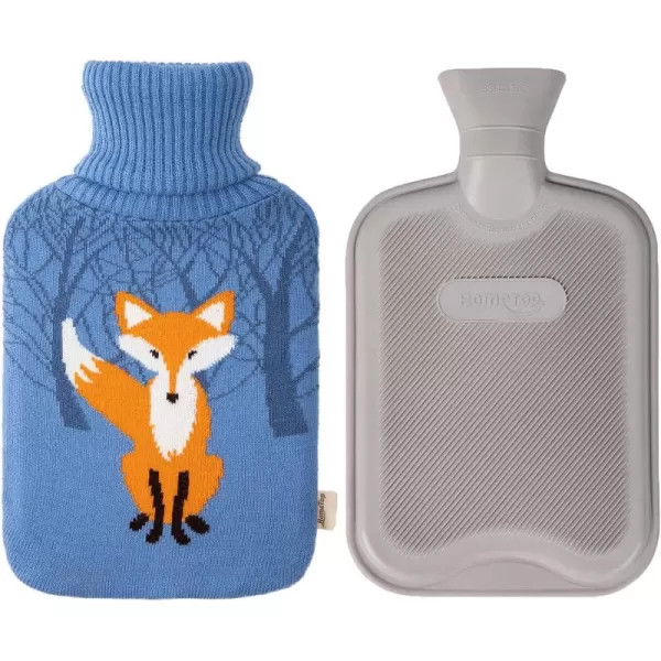 HomeTop Premium Classic Rubber Hot Water Bottle with Cute Knit Cover 