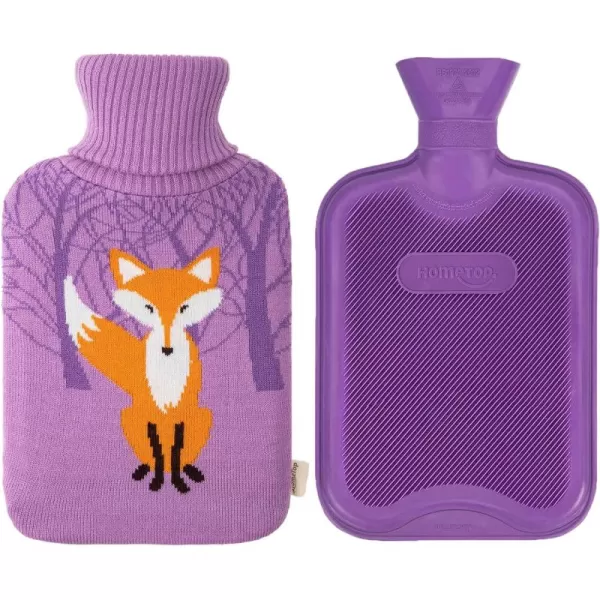 HomeTop Premium Classic Rubber Hot Water Bottle with Cute Knit Cover 