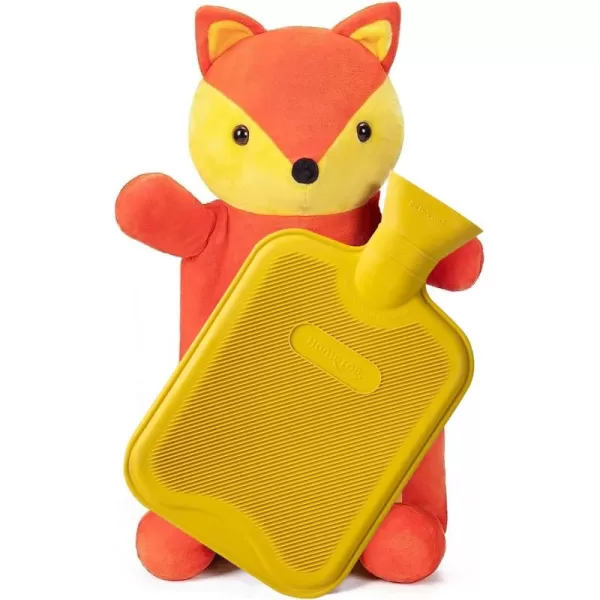HomeTop Premium Classic Rubber Hot and Cold Water Bottle with Cute Stuffed Fox Cover 