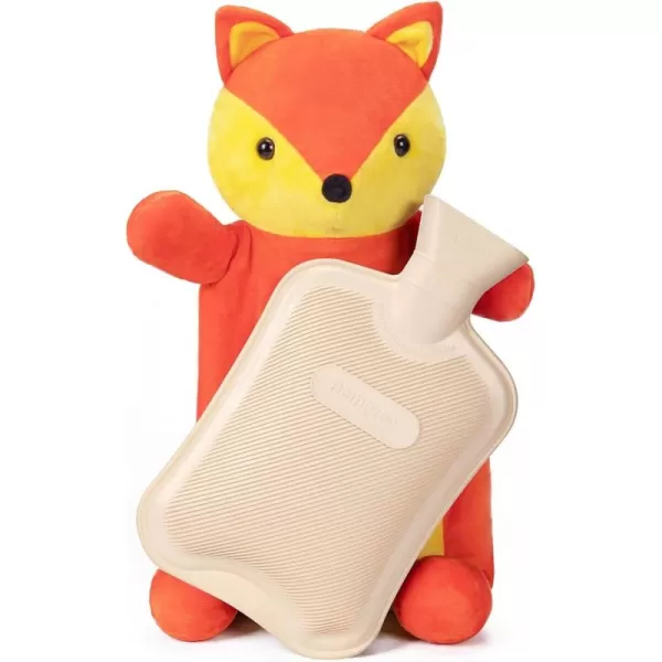 HomeTop Premium Classic Rubber Hot and Cold Water Bottle with Cute Stuffed Fox Cover 