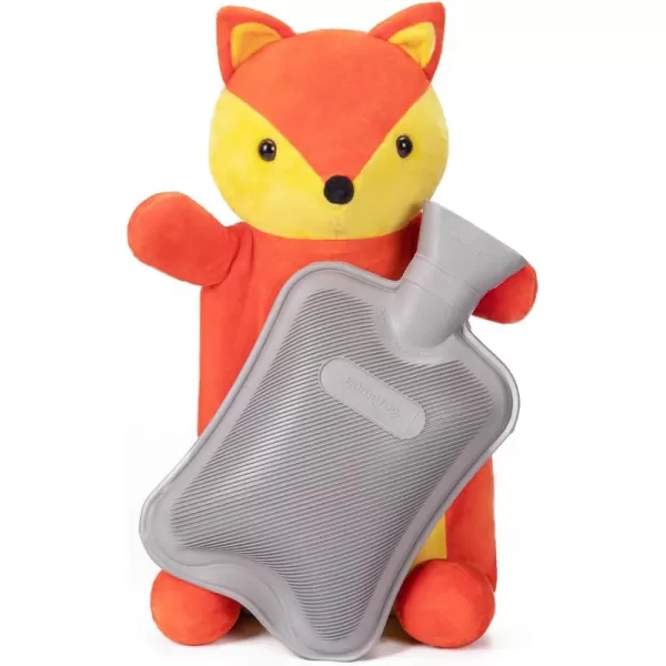 HomeTop Premium Classic Rubber Hot and Cold Water Bottle with Cute Stuffed Fox Cover 