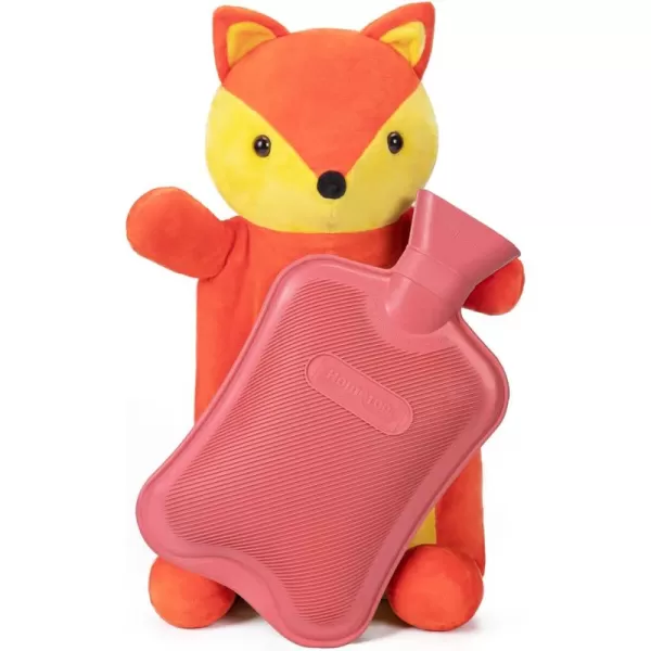 HomeTop Premium Classic Rubber Hot and Cold Water Bottle with Cute Stuffed Fox Cover 