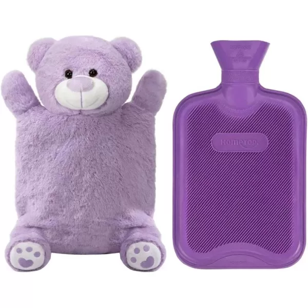 HomeTop Premium Classic Rubber Hot or Cold Water Bottle with Cute Stuffed Animal Cover 