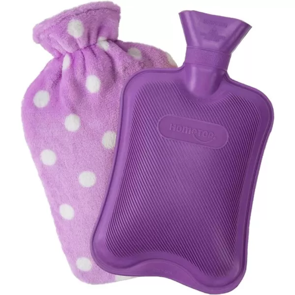 HomeTop Premium Classic Rubber Hot or Cold Water Bottle with Soft Fleece Cover 
