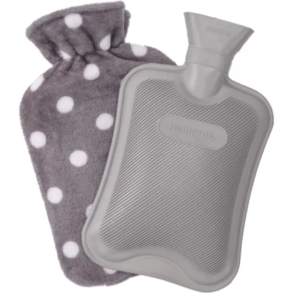 HomeTop Premium Classic Rubber Hot or Cold Water Bottle with Soft Fleece Cover 