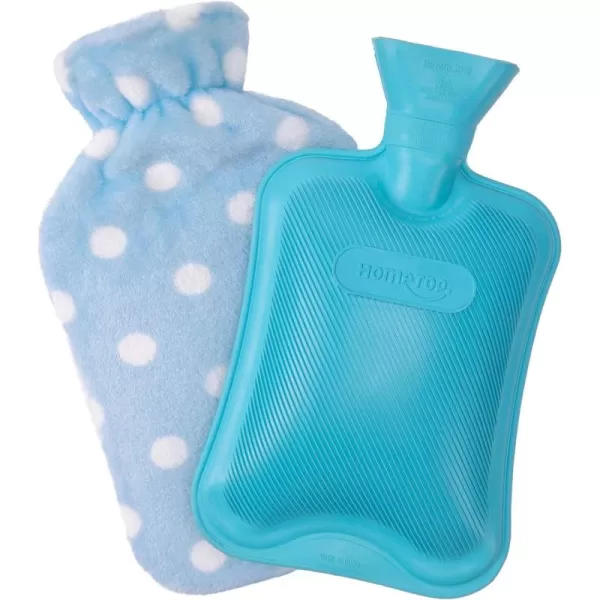 HomeTop Premium Classic Rubber Hot or Cold Water Bottle with Soft Fleece Cover 