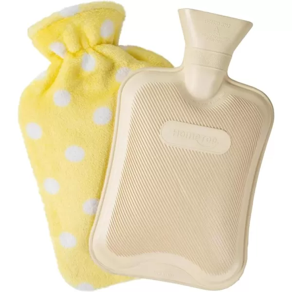 HomeTop Premium Classic Rubber Hot or Cold Water Bottle with Soft Fleece Cover 