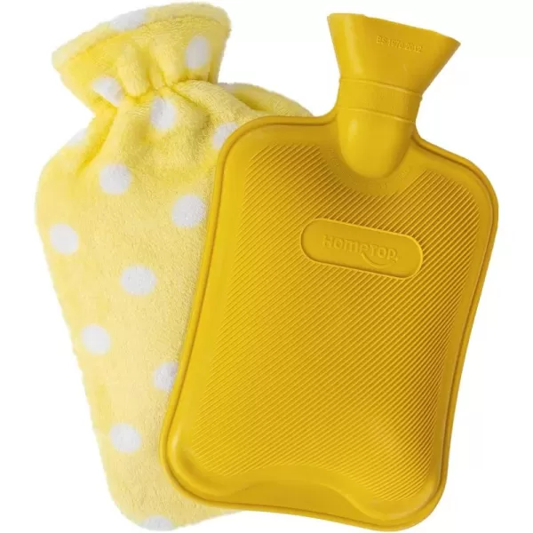 HomeTop Premium Classic Rubber Hot or Cold Water Bottle with Soft Fleece Cover 