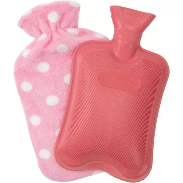 HomeTop Premium Classic Rubber Hot or Cold Water Bottle with Soft Fleece Cover 