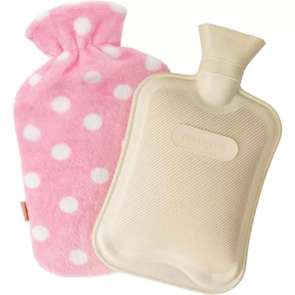 HomeTop Premium Classic Rubber Hot or Cold Water Bottle with Soft Fleece Cover 