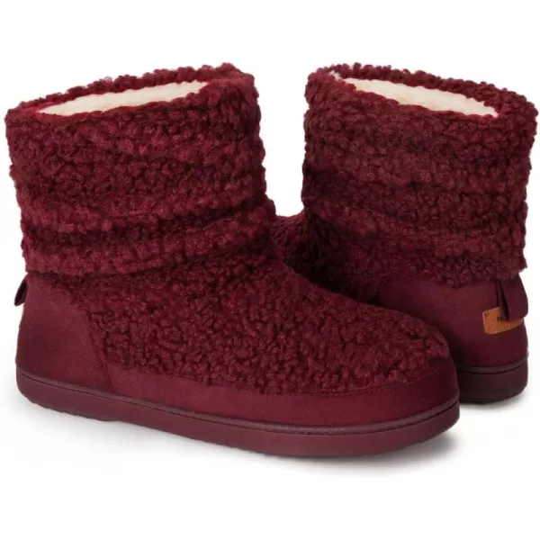 HomeTop Women's Boot Slippers Warm Memory Foam House Shoes Indoor Outdoor with Rubber Soles