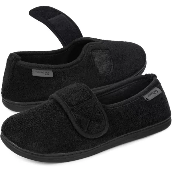 HomeTop Women's Comfy Memory Foam House Shoe Slippers with Customized Adjustable Hook and Loop