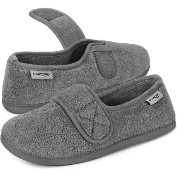 HomeTop Women's Comfy Memory Foam House Shoe Slippers with Customized Adjustable Hook and Loop