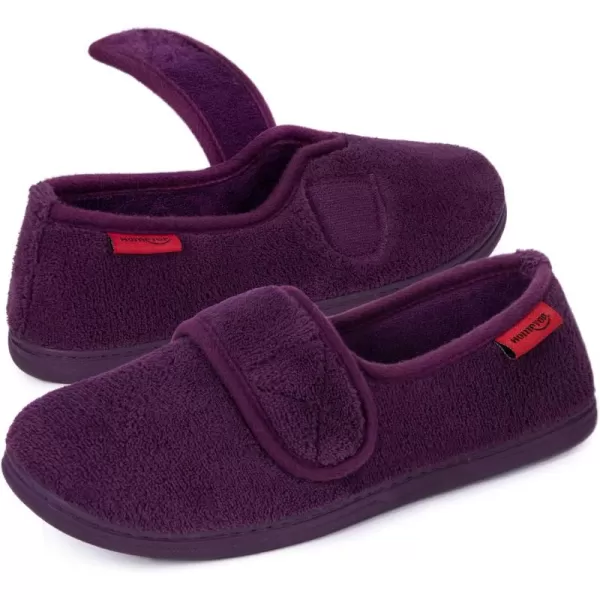 HomeTop Women's Comfy Memory Foam House Shoe Slippers with Customized Adjustable Hook and Loop