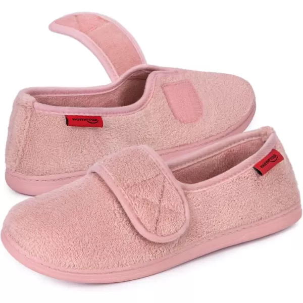HomeTop Women's Comfy Memory Foam House Shoe Slippers with Customized Adjustable Hook and Loop
