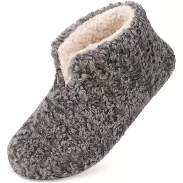 HomeTop Women's Fuzzy Bootie Slippers Warm Winter Indoor House Shoes with Teddy Fleece