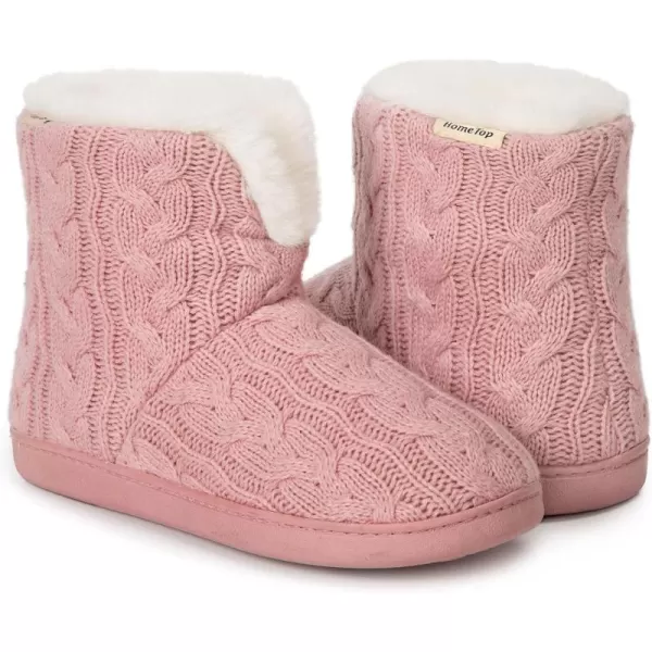 HomeTop Women's Fuzzy Memory Foam Boot Slippers with Indoor Outdoor Rubber Sole