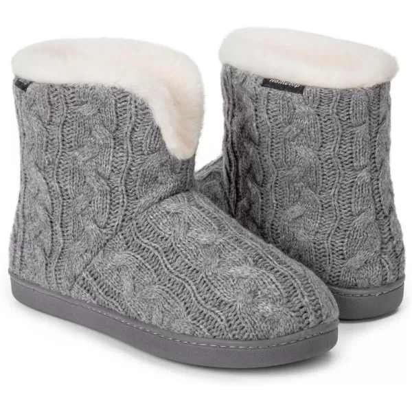 HomeTop Women's Fuzzy Memory Foam Boot Slippers with Indoor Outdoor Rubber Sole
