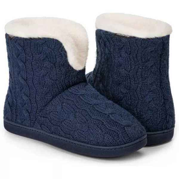 HomeTop Women's Fuzzy Memory Foam Boot Slippers with Indoor Outdoor Rubber Sole
