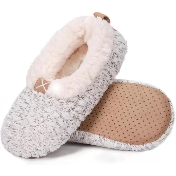 HomeTop Women's Soft Wheat hair Slipper Socks with Tweed Design