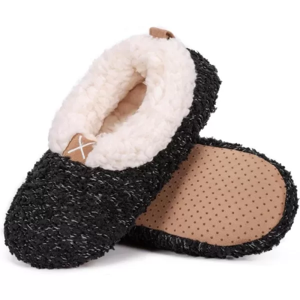 HomeTop Women's Soft Wheat hair Slipper Socks with Tweed Design