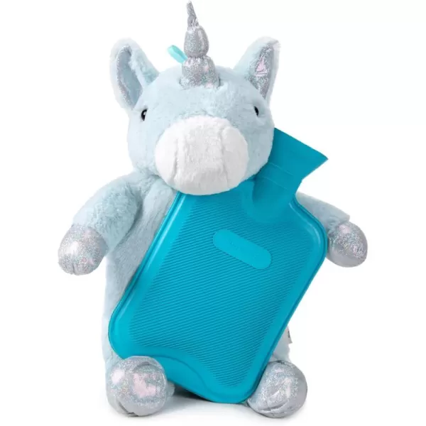 Premium Classic Rubber Hot Water Bottle with Cute Stuffed Plush Unicorn Cover 