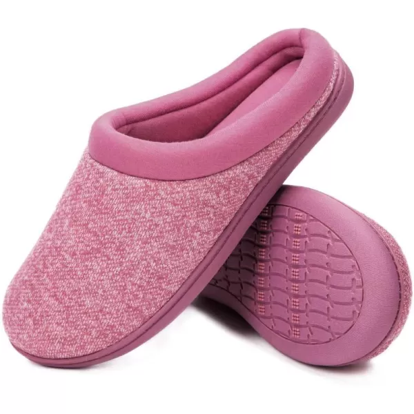 Women's Warm Cotton Knit Memory Foam Slippers Soft Yarn House Slippers with Anti Slip Sole