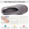 imageHomeTop Womens Cozy Corduroy Memory Foam Loafer Slippers Closed Back House Shoes Indoor Outdoor with Coral Velvet LiningGrey