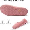 imageHomeTop Womens Cozy Corduroy Memory Foam Loafer Slippers Closed Back House Shoes Indoor Outdoor with Coral Velvet LiningPink