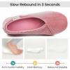 imageHomeTop Womens Cozy Corduroy Memory Foam Loafer Slippers Closed Back House Shoes Indoor Outdoor with Coral Velvet LiningPink