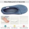 imageHomeTop Womens Cozy Corduroy Memory Foam Loafer Slippers Closed Back House Shoes Indoor Outdoor with Coral Velvet LiningSteelblue