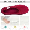 imageHomeTop Womens Cozy Corduroy Memory Foam Loafer Slippers Closed Back House Shoes Indoor Outdoor with Coral Velvet LiningWine