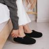 imageHomeTop Womens Fuzzy Curly Fur Memory Foam Loafer Slippers with Polar Fleece LiningBlack