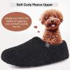 imageHomeTop Womens Fuzzy Curly Fur Memory Foam Loafer Slippers with Polar Fleece LiningBlack