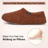 imageHomeTop Womens Fuzzy Curly Fur Memory Foam Loafer Slippers with Polar Fleece LiningBrown