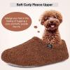 imageHomeTop Womens Fuzzy Curly Fur Memory Foam Loafer Slippers with Polar Fleece LiningBrown