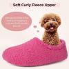 imageHomeTop Womens Fuzzy Curly Fur Memory Foam Loafer Slippers with Polar Fleece LiningCarnation