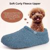 imageHomeTop Womens Fuzzy Curly Fur Memory Foam Loafer Slippers with Polar Fleece LiningCerulean