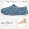 imageHomeTop Womens Fuzzy Curly Fur Memory Foam Loafer Slippers with Polar Fleece LiningCerulean
