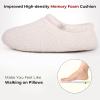 imageHomeTop Womens Fuzzy Curly Fur Memory Foam Loafer Slippers with Polar Fleece LiningCream White