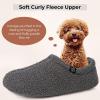 imageHomeTop Womens Fuzzy Curly Fur Memory Foam Loafer Slippers with Polar Fleece LiningDark Grey