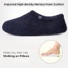 imageHomeTop Womens Fuzzy Curly Fur Memory Foam Loafer Slippers with Polar Fleece LiningNavy