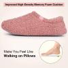imageHomeTop Womens Fuzzy Curly Fur Memory Foam Loafer Slippers with Polar Fleece LiningPink