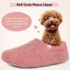 imageHomeTop Womens Fuzzy Curly Fur Memory Foam Loafer Slippers with Polar Fleece LiningPink