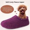 imageHomeTop Womens Fuzzy Curly Fur Memory Foam Loafer Slippers with Polar Fleece LiningPurple