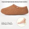 imageHomeTop Womens Fuzzy Curly Fur Memory Foam Loafer Slippers with Polar Fleece LiningTan