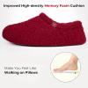 imageHomeTop Womens Fuzzy Curly Fur Memory Foam Loafer Slippers with Polar Fleece LiningWine Red